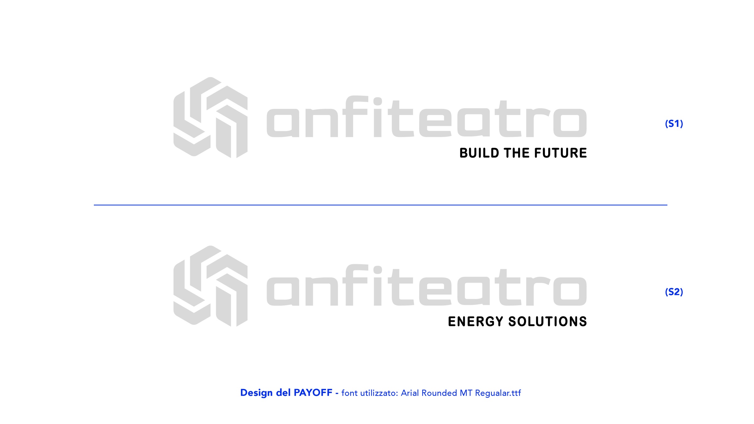 Rebranding Anfiteatro: payoff Build the future ed Energy solutions