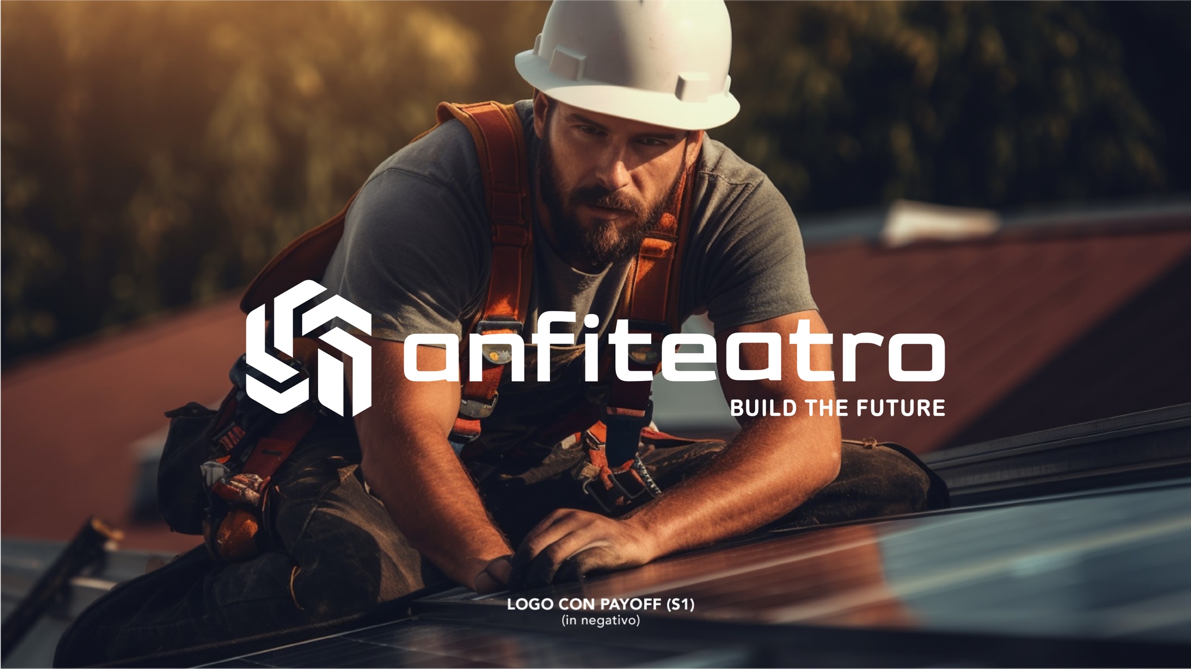 Rebranding Anfiteatro: logo applicato in cantiere