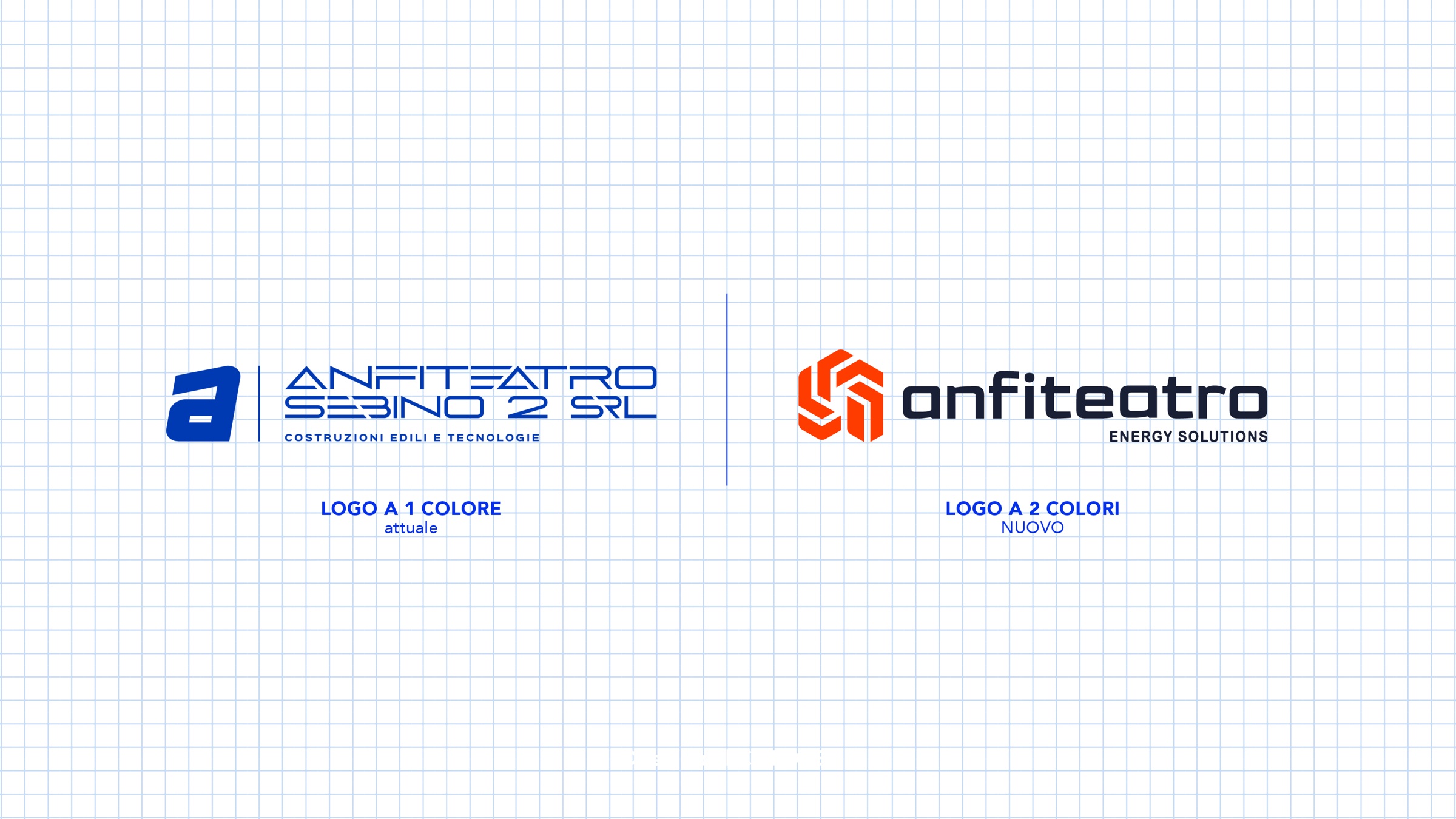 Rebranding Anfiteatro: logo attuale e nuovo a confronto