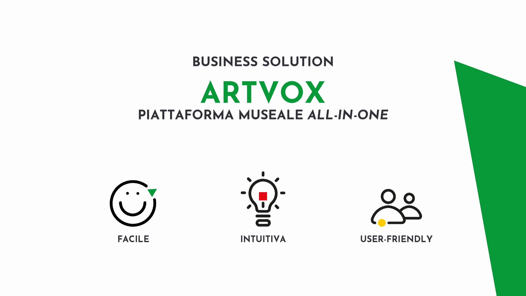 Slide ARTVOX piattaforma museale all-in-one: facile, intuitiva, user-friendly