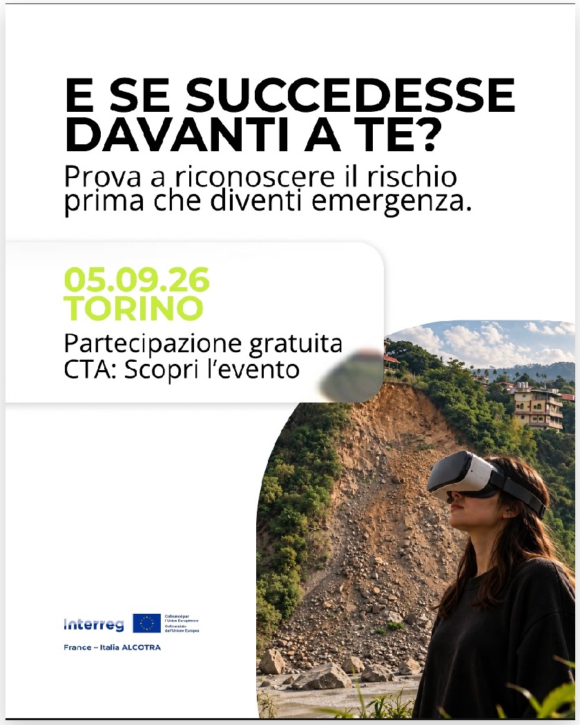 Post social per l’evento in realtà virtuale «E se succedesse davanti a te?» del progetto RISK-CAP-RES