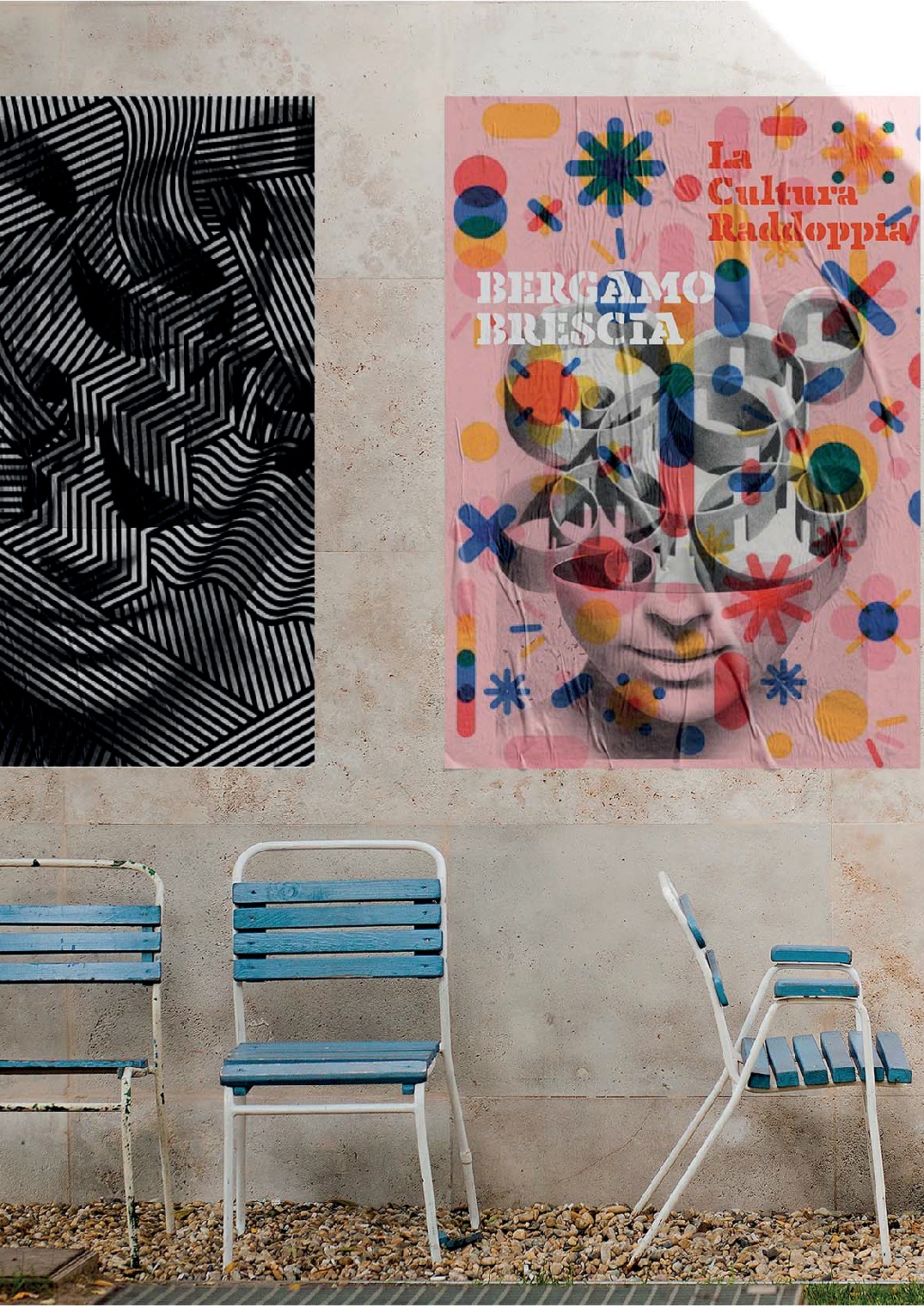 Concept Bergamo Brescia 2023: manifesti in contesto