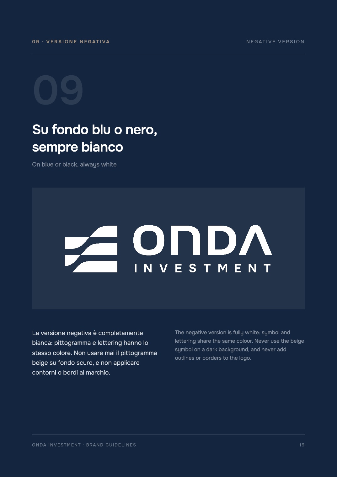 Manuale Onda Investment: versione negativa