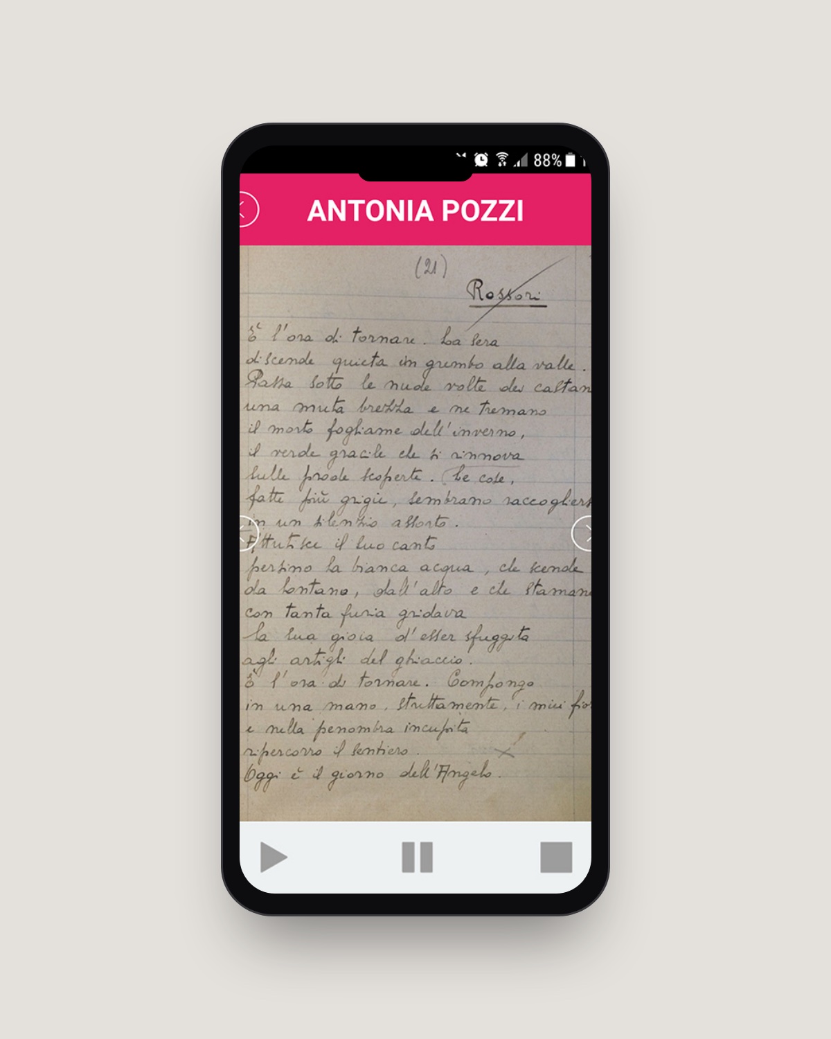 Schermata app Antonia Pozzi