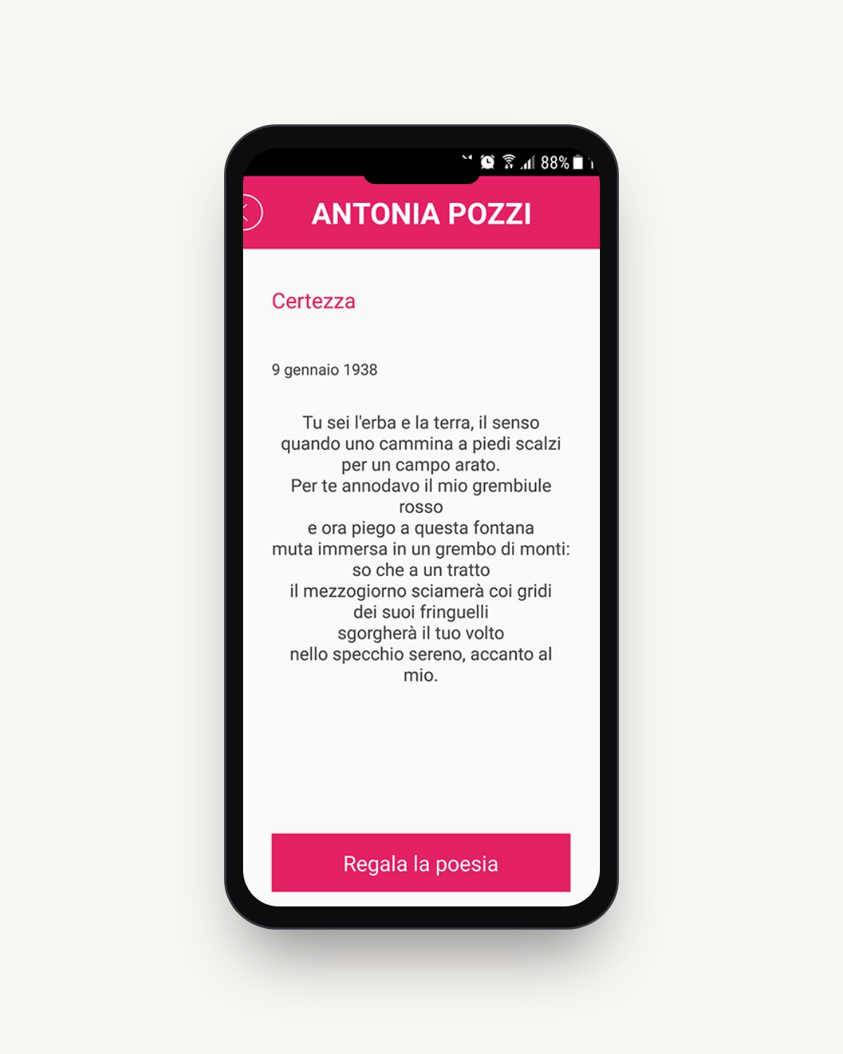 Schermata app Antonia Pozzi