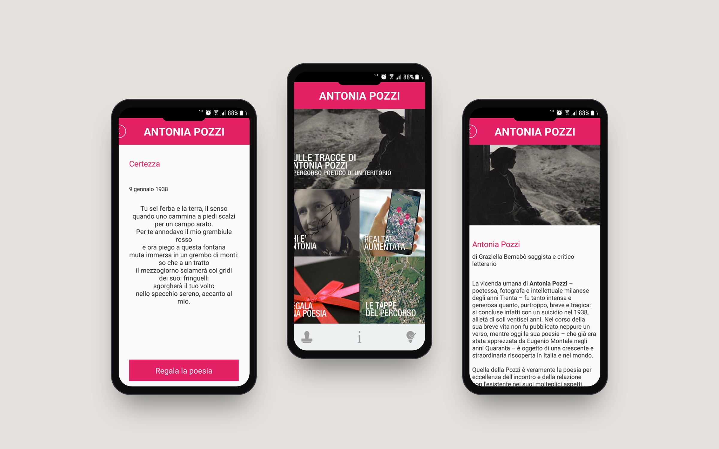 App Antonia Pozzi su smartphone