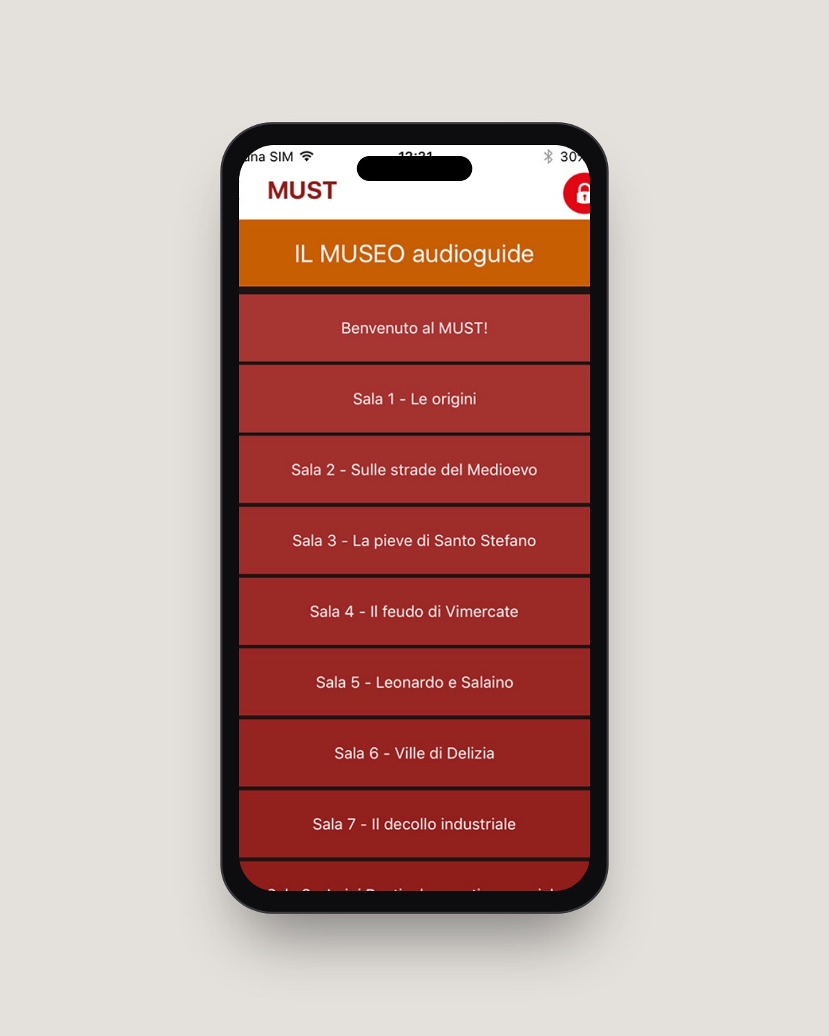 Schermata app MUST