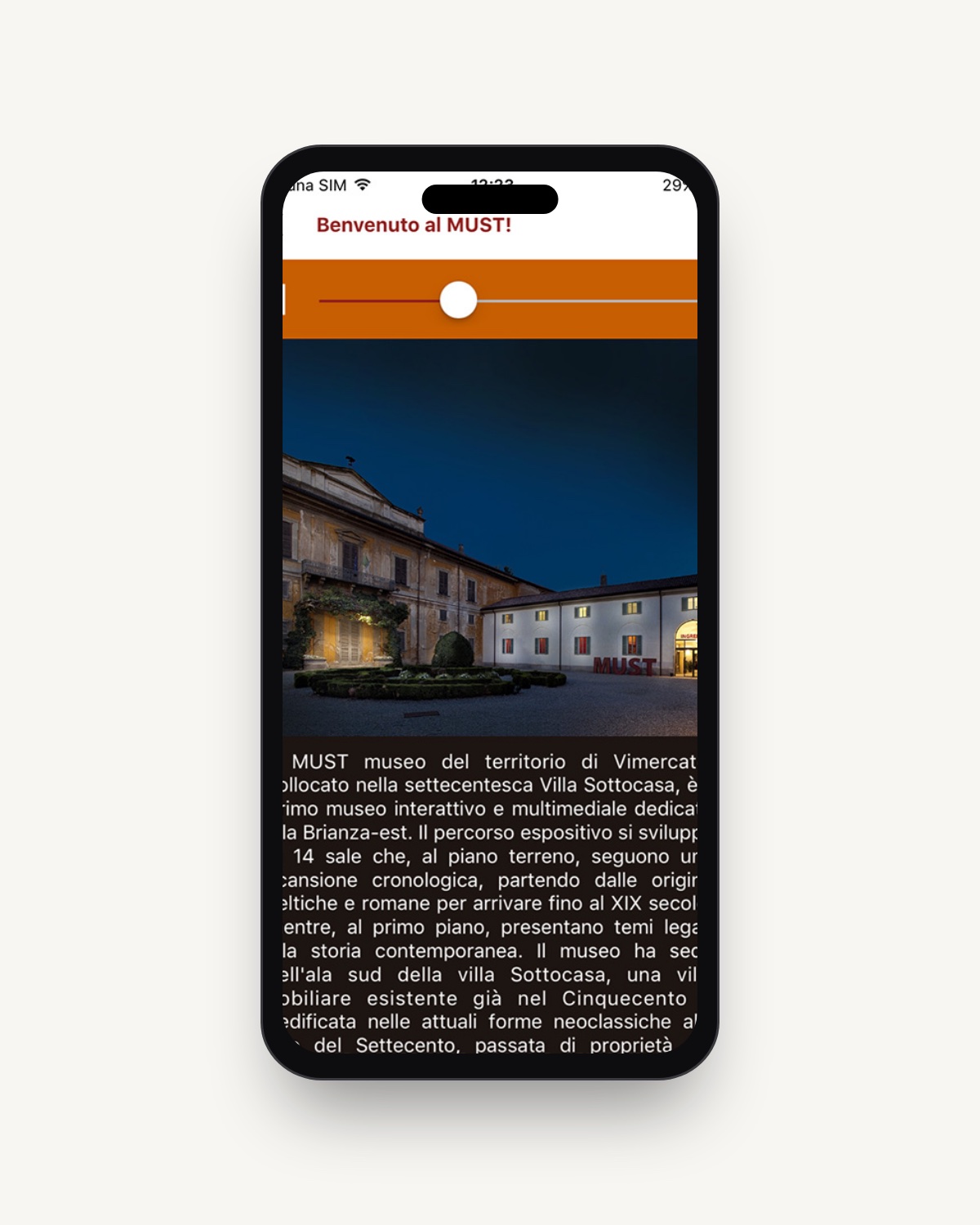 Schermata app MUST