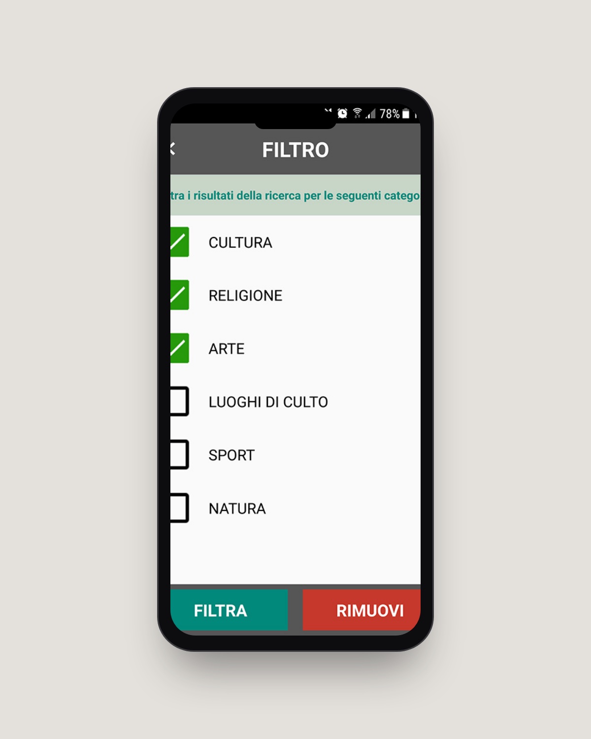 Schermata app Piazzabrianza