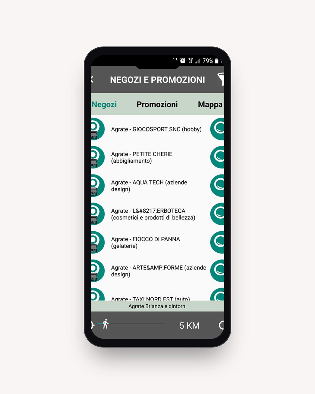 Schermata app Piazzabrianza
