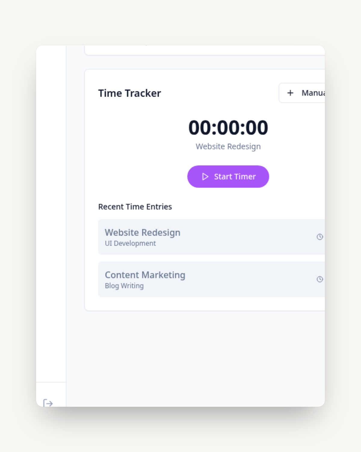 Dettaglio dell’interfaccia TimeFlow